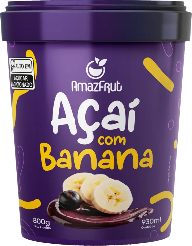 Pote de açaí com banana AmazFrut 930 ml